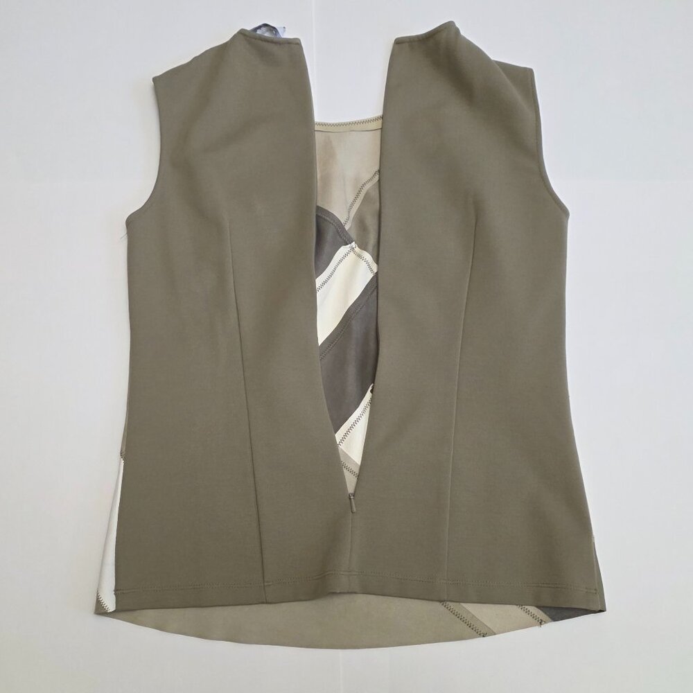 Per Se by Carlisle Suede Leather Patchwork Sleeveless Top - Picture 6 of 14